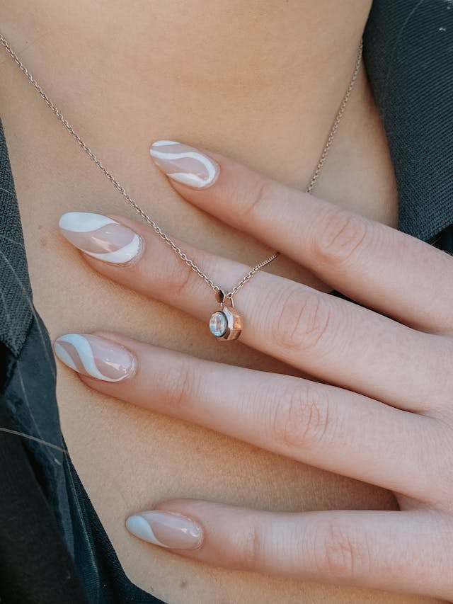 White nail art