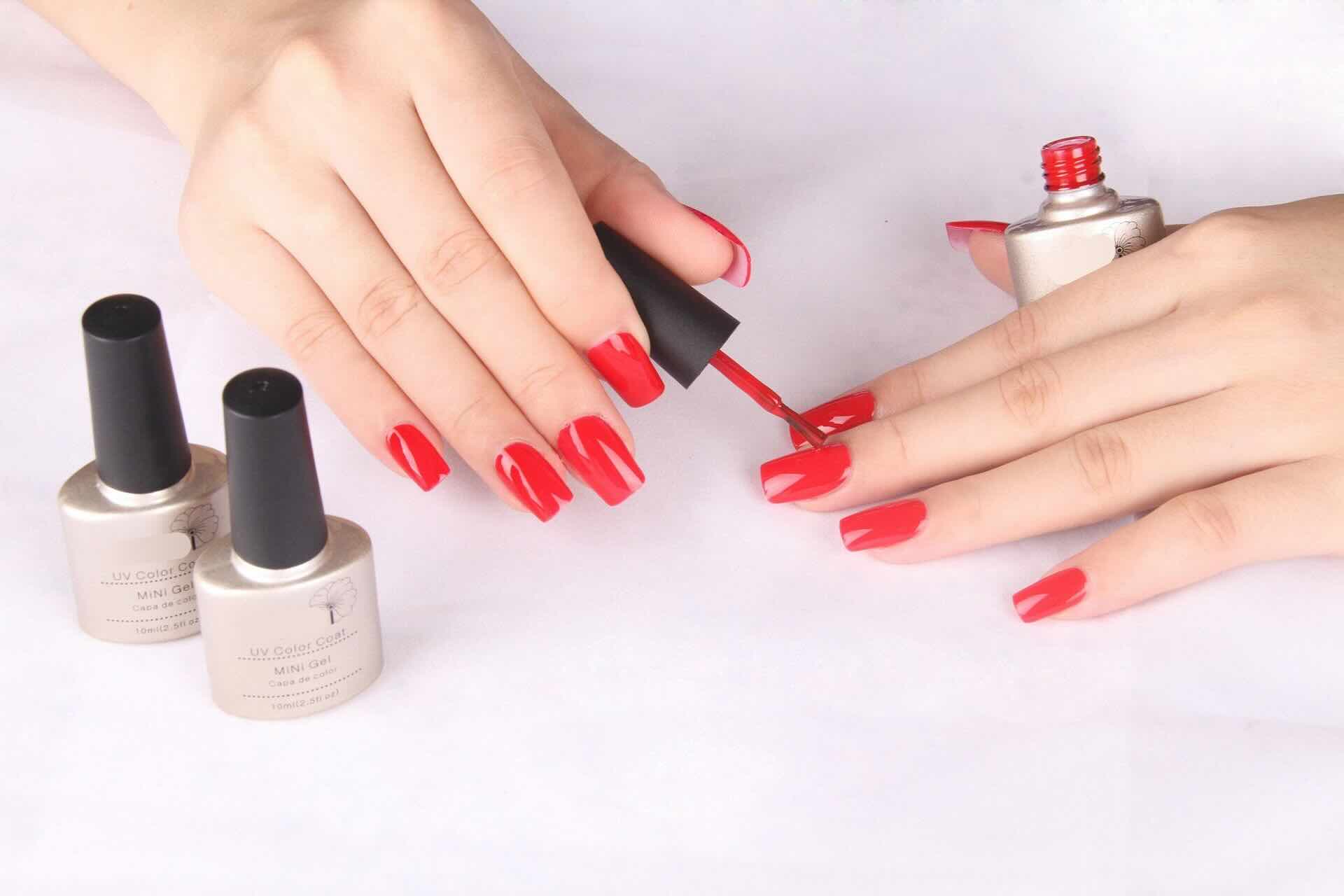 Spring nail trends, nail trends, cherry nails inspo, cherry red, cherry nails, cherry red, cherry design, red nails, French tips, geometric patterns, March nails ideas, pastel ombre nails, micro green tips, water droplet design, natural nails, medium-length nails, long nails, social media influencer, press-on nails, spring nails, cherry nail trend, glazed doughnut nail trend, spring nail look, intricate nail art, adding dimension to nail designs, different design on each nail, celebrity nail artist, quiet luxury, DIY nail trend, nail stickers, nail decal, St. Patrick's Day
